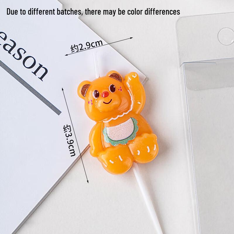 Cute Cartoon Bear Birthday Cake Candle