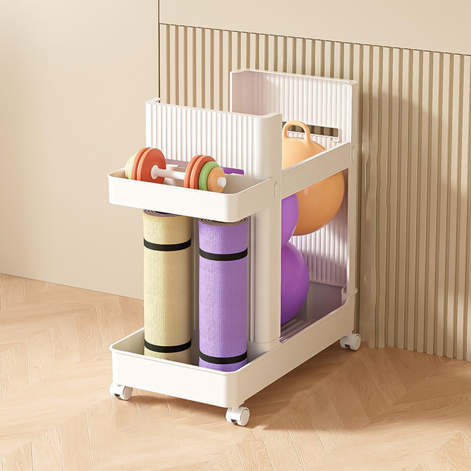 

Аксессуар для коврика для йоги на колесиках Оборудование для тренировок Хранение Современный Коврик для йоги для пресса Подходит и Держатель для поролоновых валиков, Органайзер, Стойка, Гантели, Гири,