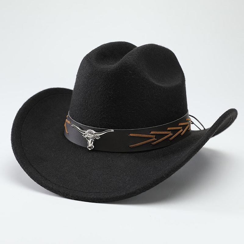 Autumn and winter European, American and western cowboy hats fashion woolen jazz hats men's and women's British fedora hats