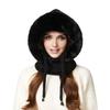 Outdoor Headgear 3 in 1 Hat Scarf Detachable Face Guard Set Adjustable Face Fit Windproof Warm Knit Fleece Cold Weather Hat