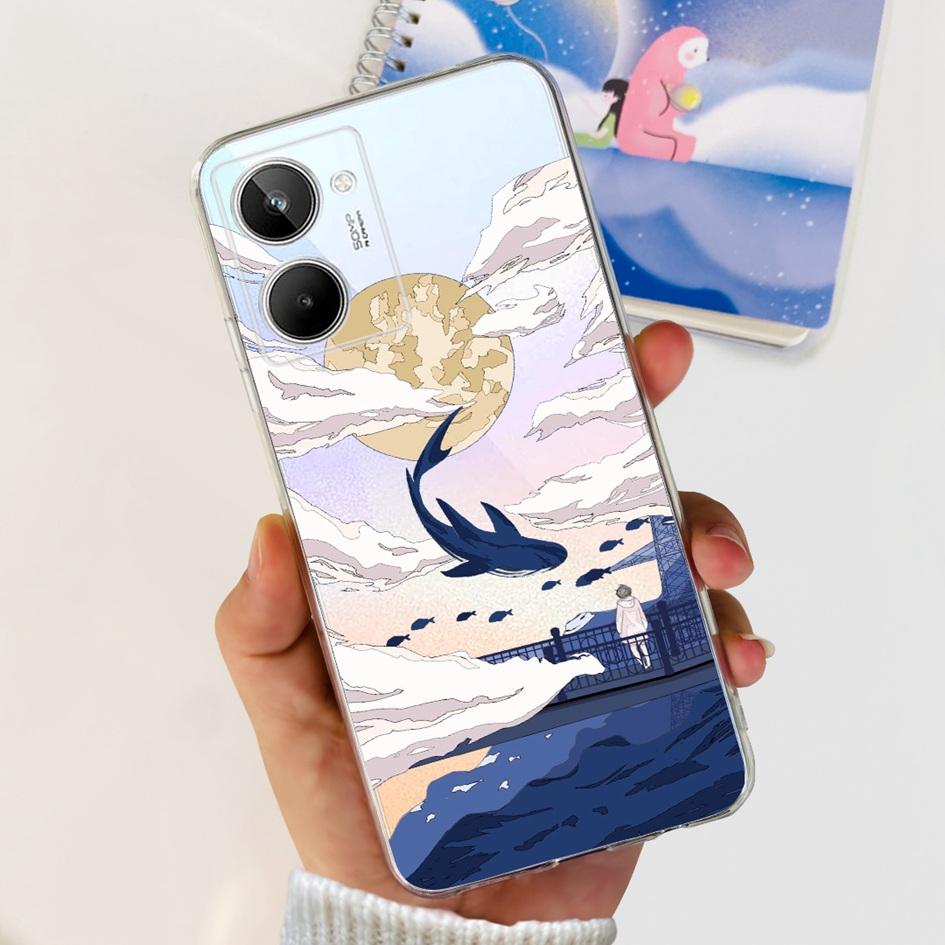 For Realme 10 Case RMX3630 Back Cover Cute Panda Cartoon Slim Soft Clear Silicone Phone Case For Realme 10 Pro Plus RMX3687 Capa
