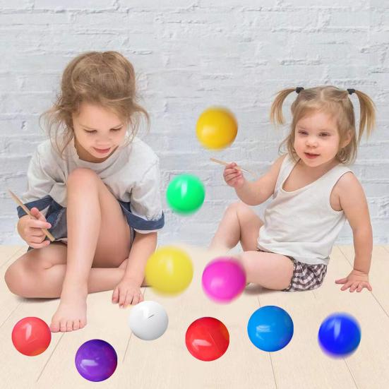 100Pcs/Set Colorful Pit Ball Thickened PE Crush Proof BPA Phthalate Free Safe Indoor Outdoor Baby Toddler Kids Round Ocean Ball Pool Toy Kit