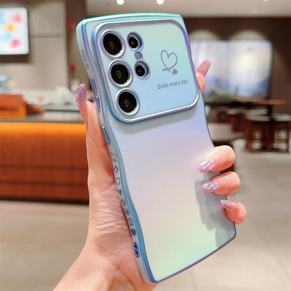Large window electroplating Samsung S11Ultra Apple iPhone 11 side love mobile phone case protective case