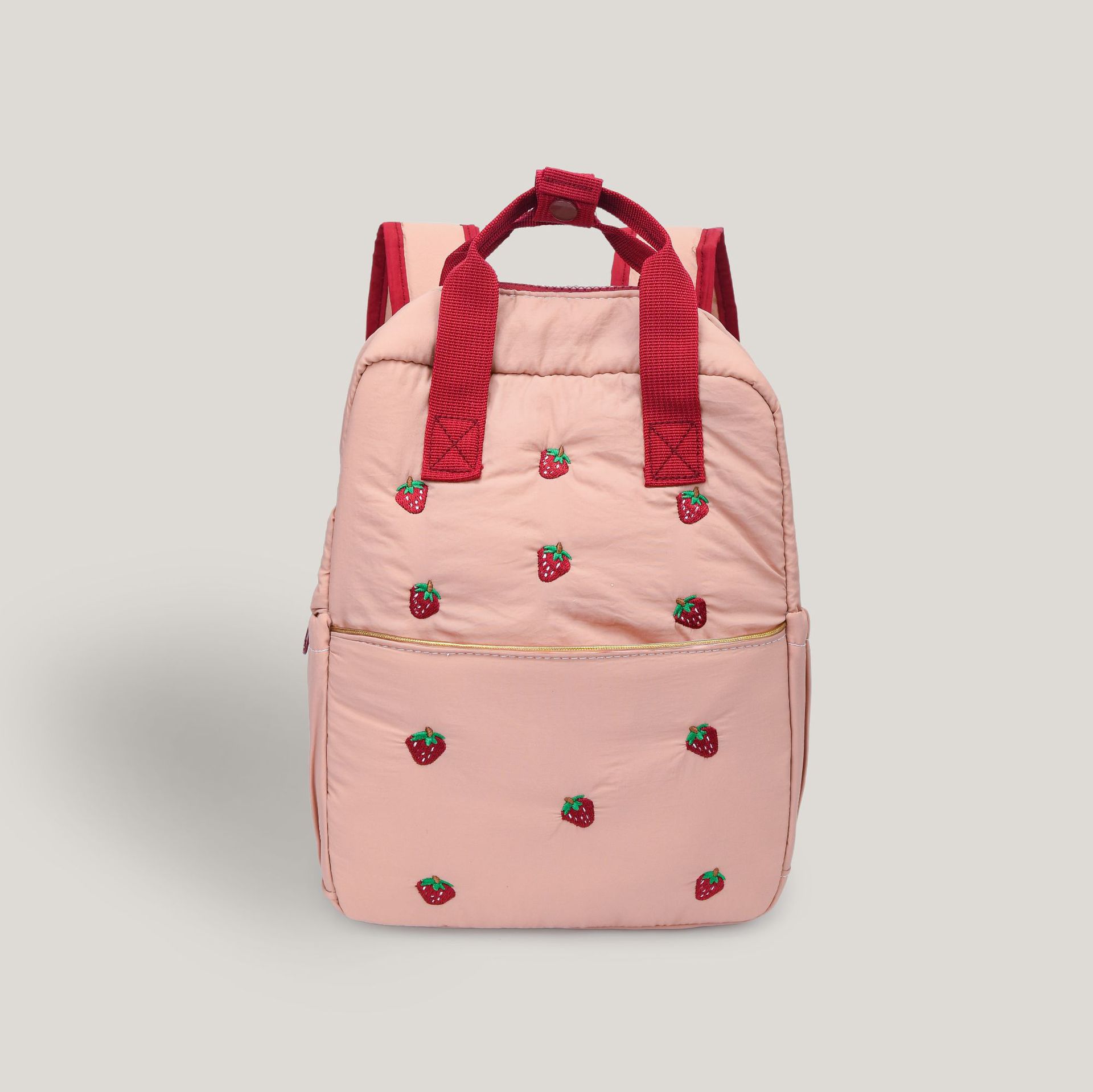 Cute Strawberry-embroidered backpack for children s girl kindergarten small schoolbag