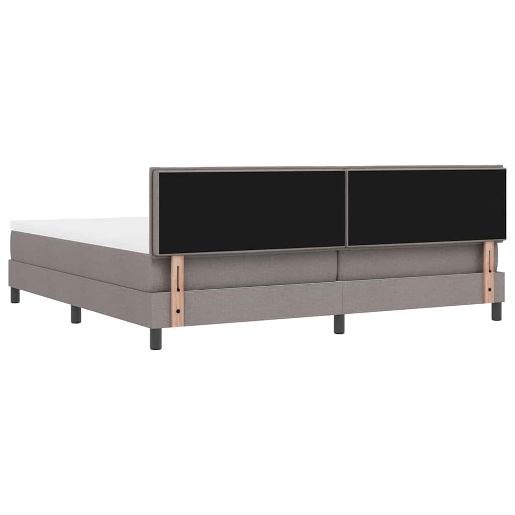 Box Spring Bed with Mattress and LED Lighting Taupe 200 x 200 cm Fabric