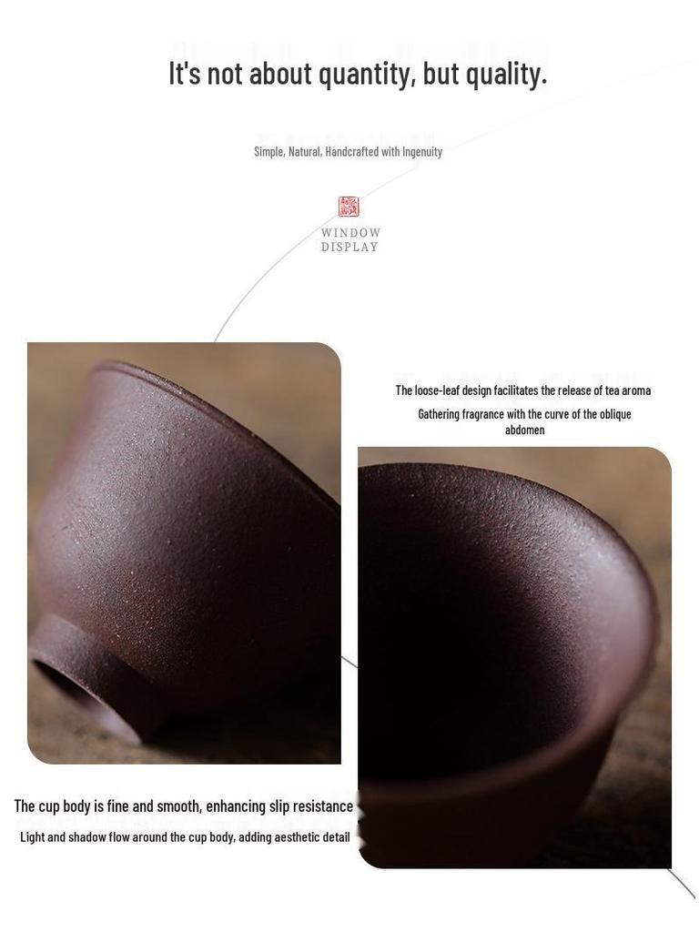 Handcrafted Purple Clay Master Tea Tasting Cup - High-End Chinese Ceramic for Kung Fu Tea Ceremony