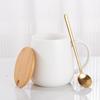 Simple Mug with Lid Spoon Ceramic Cup Hotel Room Water Cup Opening Gift Box Coffee Cup