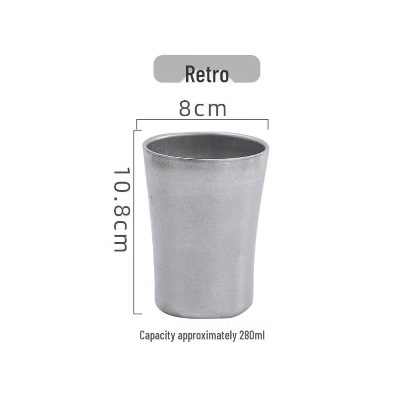 Wutuo Double-Layer Distressed Gold Retro Beverage Cup