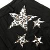 Unisex Cargo Wide-Leg Pants With Leopard Patch Embroidery Cotton Utility Trousers Loose Fit Streetwear