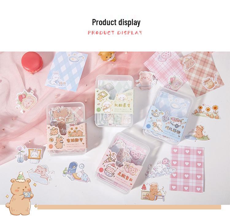 Notas Adesivas Fofas de Desenho Animado, Adesivos para Diário e Abas de Índice DIY - Etiquetas de Papelaria Estudantil Estilo Fresco