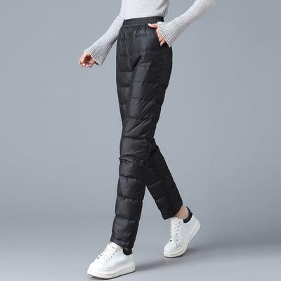 Women's Winter Plus Size Cotton Pants Windproof Warm Slim Thin Pencil Pants Solid Color Pocket Pants