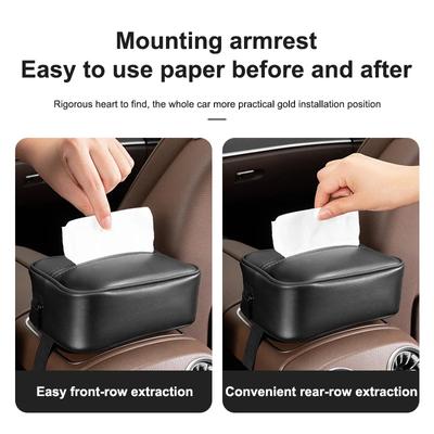 Car Tissue Box Creative Car Tissue Box Universal Hanging Seat High-end Tissue Bag Car Interior Supplies Collection