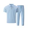 Herren Sommer Jacquard Poloshirt & Lange Hose Freizeit Set