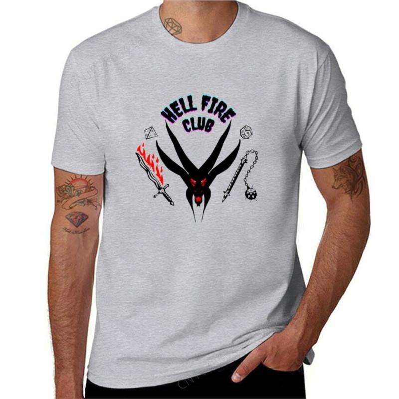 Hell fire club shirt T-Shirt summer tops vintage oversized t shirts for men
