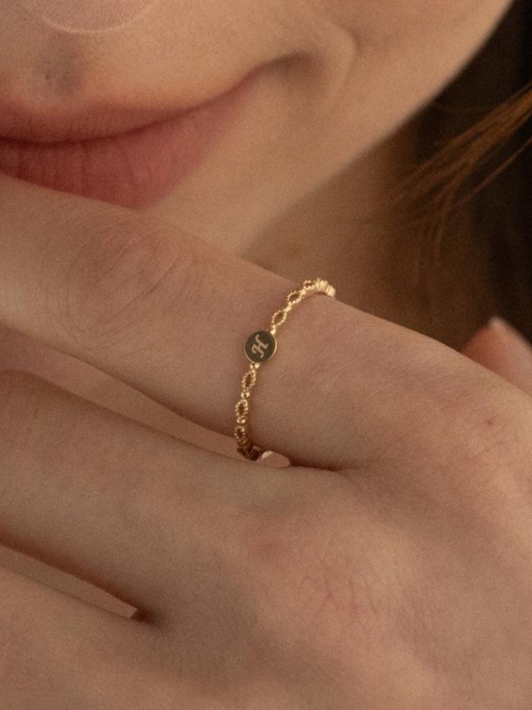Before Moonrise 14K Initial Layered Ring Gr216