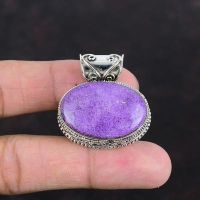 Purpurit Anhänger Echter Edelstein Anhänger 925 Sterlingsilber Anhänger Zierlicher Vintage Anhänger Handgefertigter Schmuck Geschenke für Mama Stilvoller Anhänger