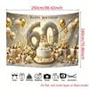 2D Gold Glitter 60th Birthday Backdrop Banner Luxury Diamond Themed Party Decor Background