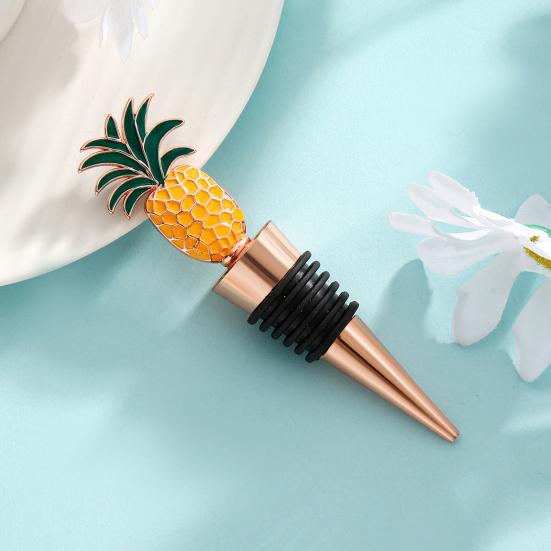Wine Bottle Stopper Pineapple Design Vacuum Sealed Twist Cap Reusable Champagne Stopper Red Wine Cork for Bar Tools Wine Gifts