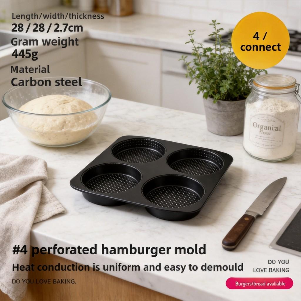 French Style Nonstick Bakery Mold With Punctured Loaf And Hot Dog Buns For Home Baking