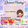 Monchhichi 5D DIY Diamond Painting Custom Name Text, Full Drill Rhinestone Mosaic Art Home Gift