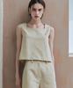 ZEROSTREET Lezero Stitch Square Neck Sleeveless / Beige