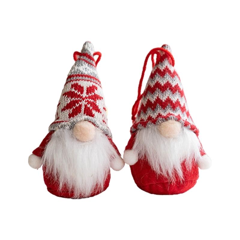 Christmas Hanging Gnome Set of 2 Cute Elf for Doll Wedding Birthday Decor for Xmas Festival Holiday Party Decoration Gif