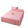 Korean Skin-Friendly Bed Skirt: Brushed Solid Color, Four Seasons, Anti-Pill, Fade & Shrink Resistant