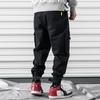 Streetwear Černé Pánské Harem Joggers Kalhoty Pánské Cargo Kalhoty Hip Hop Ležérní Kapsy Tepláky Pánské oversized kalhoty