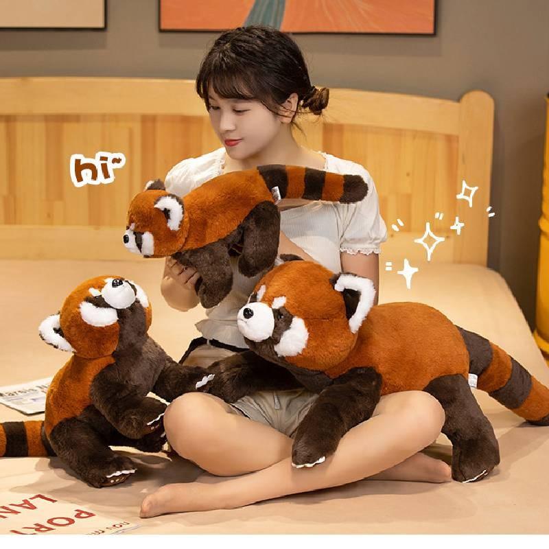 Plush Panda Red Toy Stuffed Animal Doll Cartoon Bedroom Decoration Gift Kids