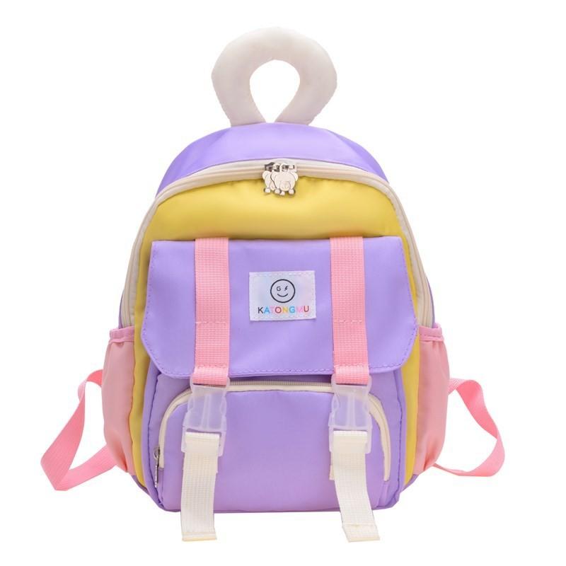Trendy Color Block Large Capacity Backpack For Boys And Girls Perfect For Kindergarten