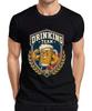 Drinking Team Beer Mug Muscles Crest Retro Party Lederhosen JGA Mens T-Shirt