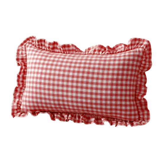 Copricuscino Decorativo a Volant per Divano Letto Quadrato, Federa a Quadri in Cotone con Bordo Arricciato, Cuscini Monocolore 18x18 Pollici 20x12 Copertura Decorativa per