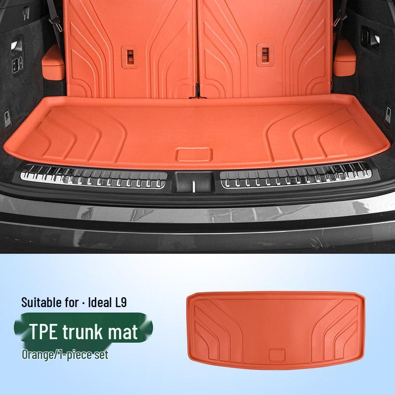 Ideal Trunk Mat L6-L9: Waterproof TPE, Black, Protective with Backrest/Seat Modification