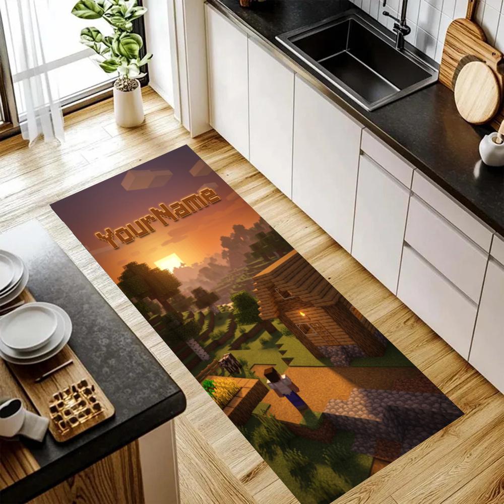 Minecraft Customize Your Name Kitchen Rug Runner Rug Laundry Mat Hallway Entryway The Best Gift Choice