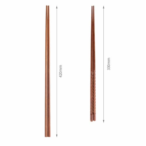 DUOLEIMI Wooden Vegetable Chopsticks, 33cm Long, Non-Slip, for Deep Frying, Extra Long (33cm)