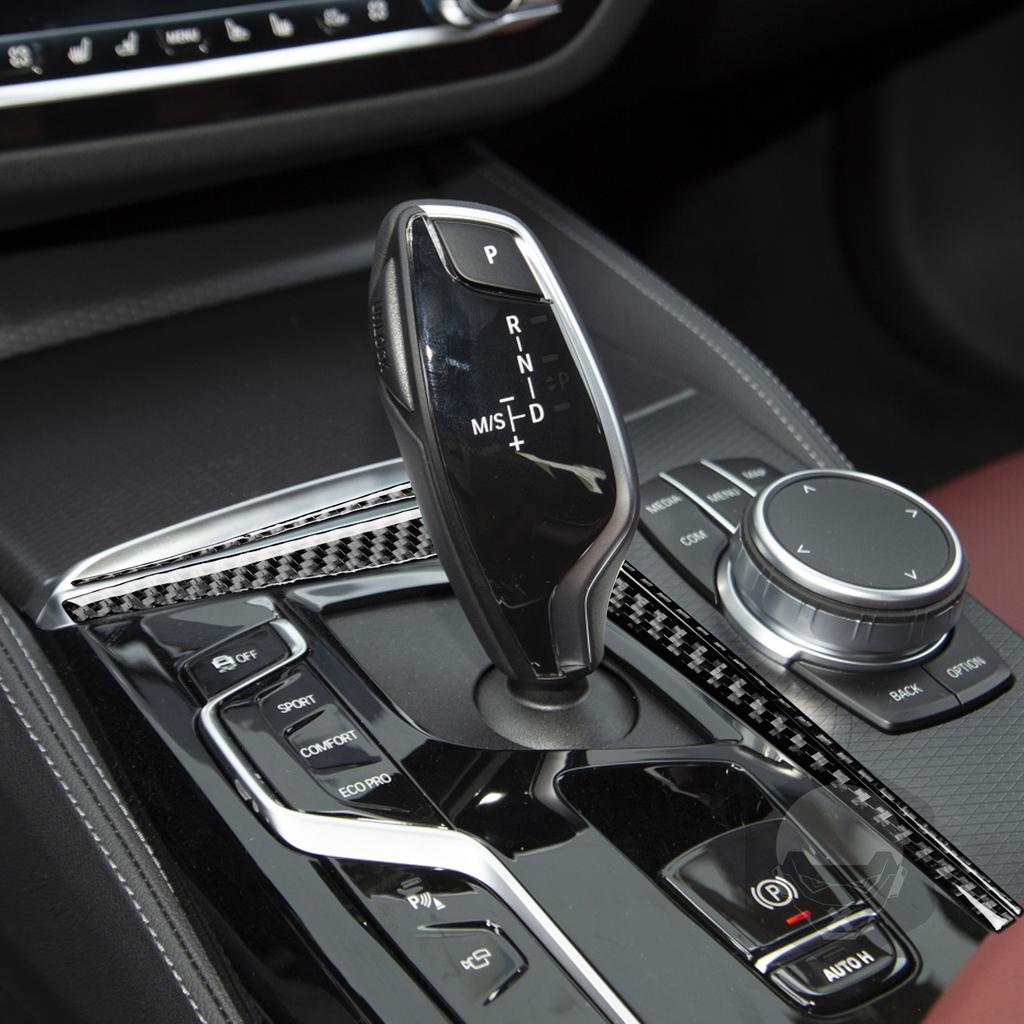 For BMW 5 Series G30 G31 G38 2017-2023 Carbon Fiber Central Control Gear Shift Frame Trim Cover Car Accessories Interior Sticker