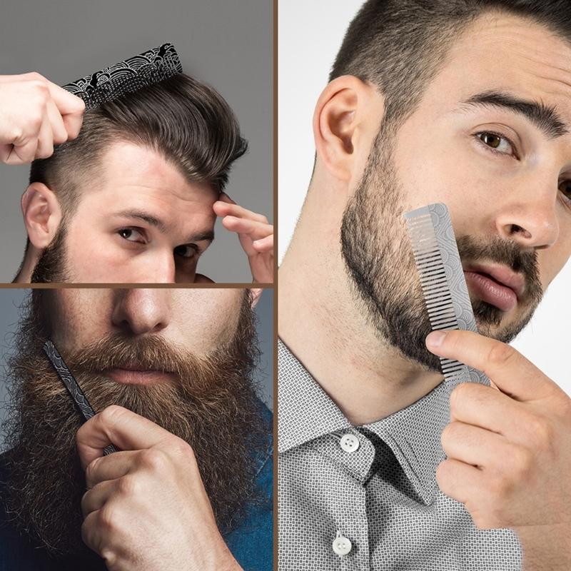 Practical Stainless Steel Men’s Hair Beard Comb For Travel Compact Grooming Tool Professional Hairdressing Combs