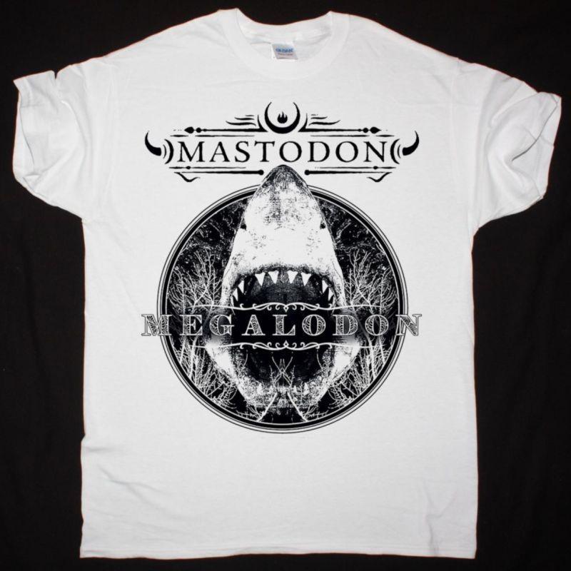 Mastodon Megalodon White T-Shirt Metal Band Tee S