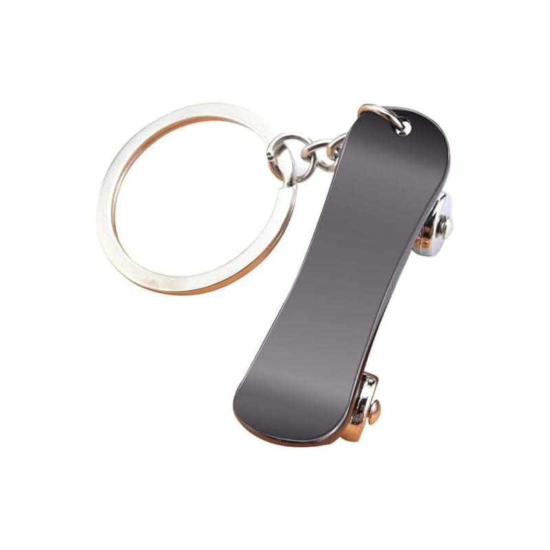 

[AIXUAN] men boys cool Mini Skateboard Metal Keychain Keychain Auto Key Bag Pendant Keychain (gray)