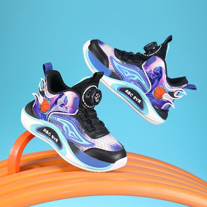 

Children s sports shoes Boys mesh shoes Lightweight button breathable running shoes Boys outdoor basketball shoes Classmates 39