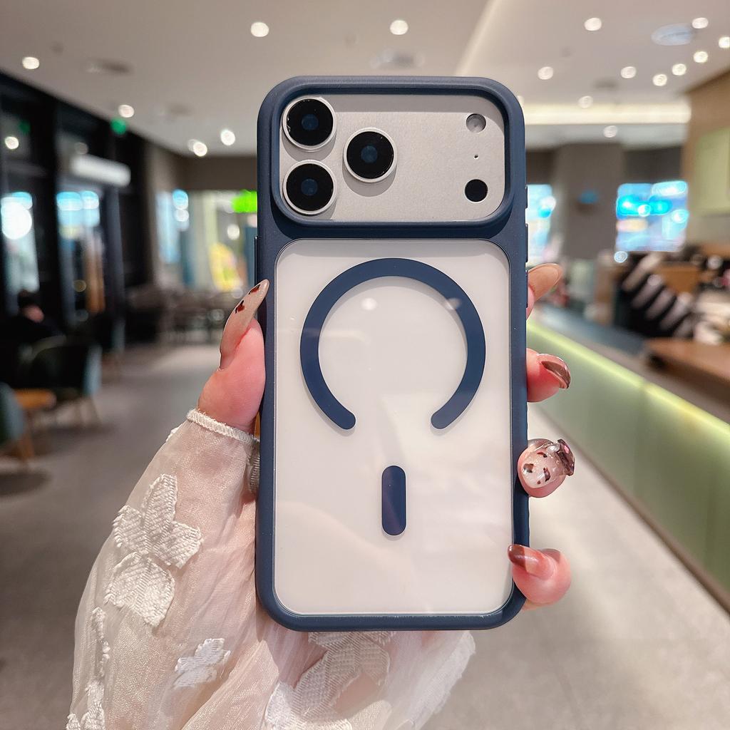 For Apple 17 Pro Max Magnetic Charging Transparent Phone Case N52 Strong Magnetic Ultra-Thin Frosted Edge