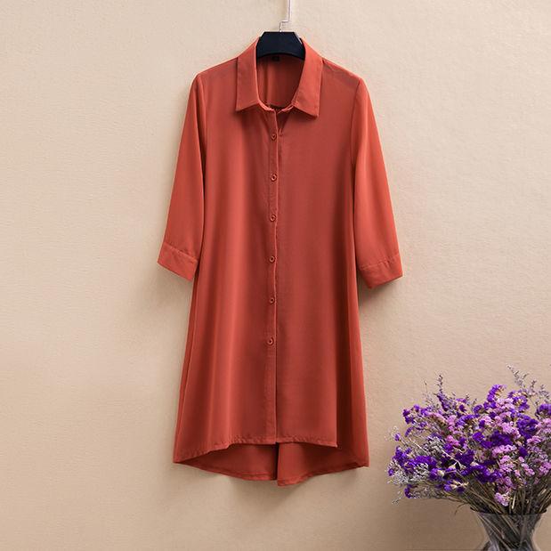 Camicie in chiffon Cardigan da donna di media lunghezza con maniche a tre quarti di grandi dimensioni Protezione solare esterna