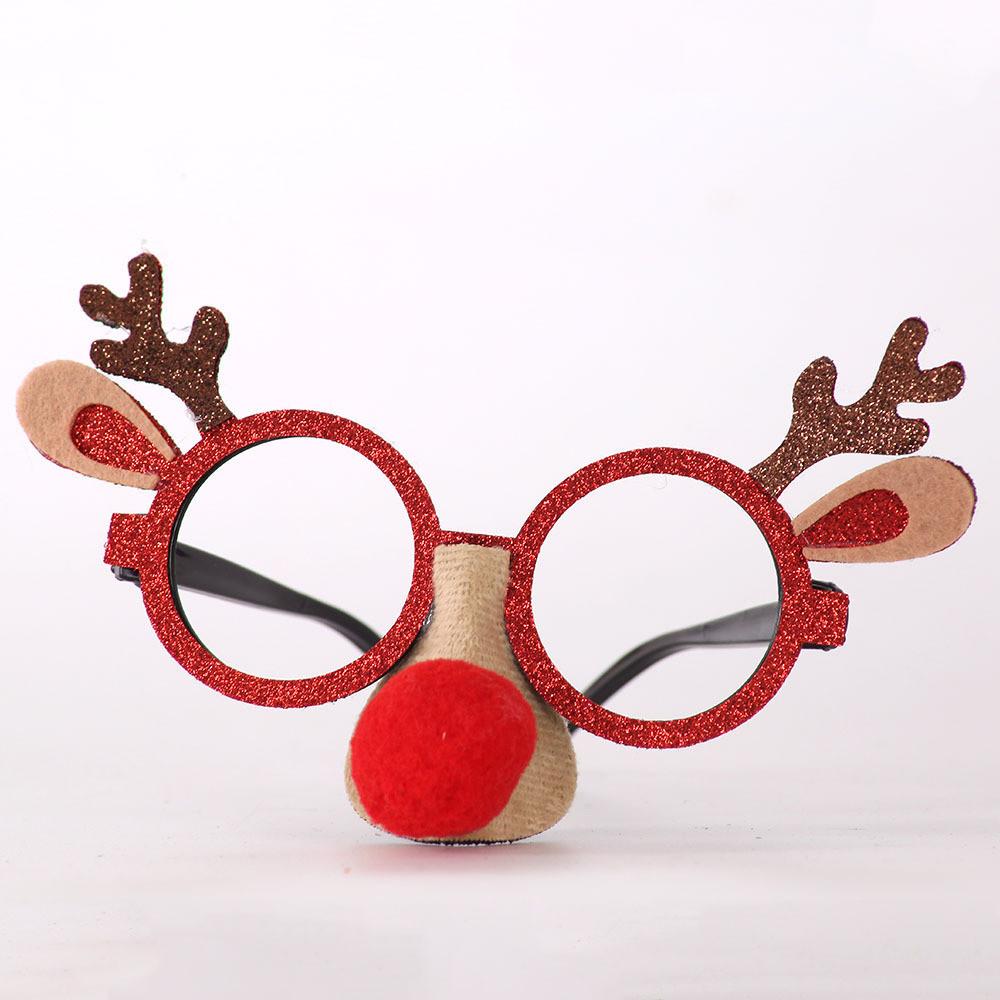Plastic Christmas Colorful Eyeglasses For Kids With Playful Reindeer And Snowman Design