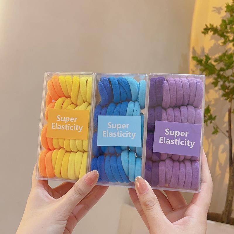 Korean Style Colorful Gradient High Elasticity Hair Ties for Girls' Ponytails