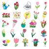 50pcs Waterproof Tulip Flower Stickers for Journals and Stationery Decoration