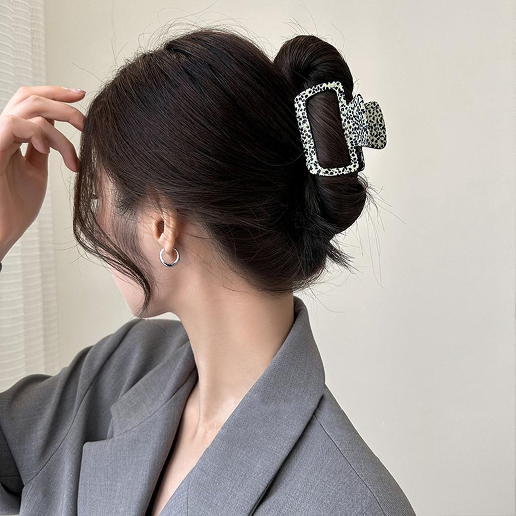 Acetate leopard print floral small grab clip female spring and summer back head hairpin shark clip hairpin