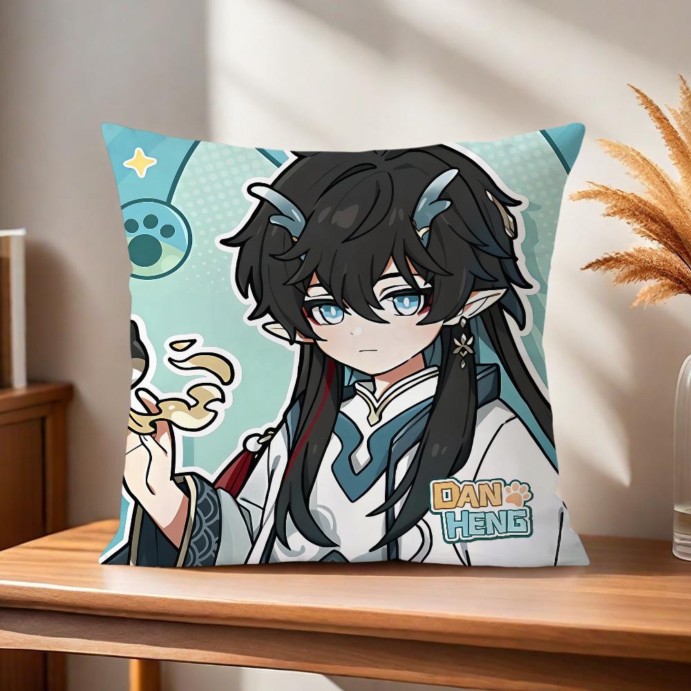 Anime Game Honkai Star Rail Chibi Cute Comfortable Soft Pillow Case For Sofa Living Room Home Office Decor Protective Cover