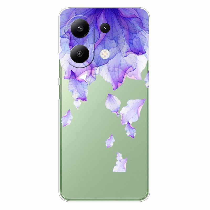 For Xiaomi Redmi Note 13 4G Case TPU Clear Soft Cute Girl Paint Cover For Redmi Note 13 4G Case Note13 Transparent Silicone