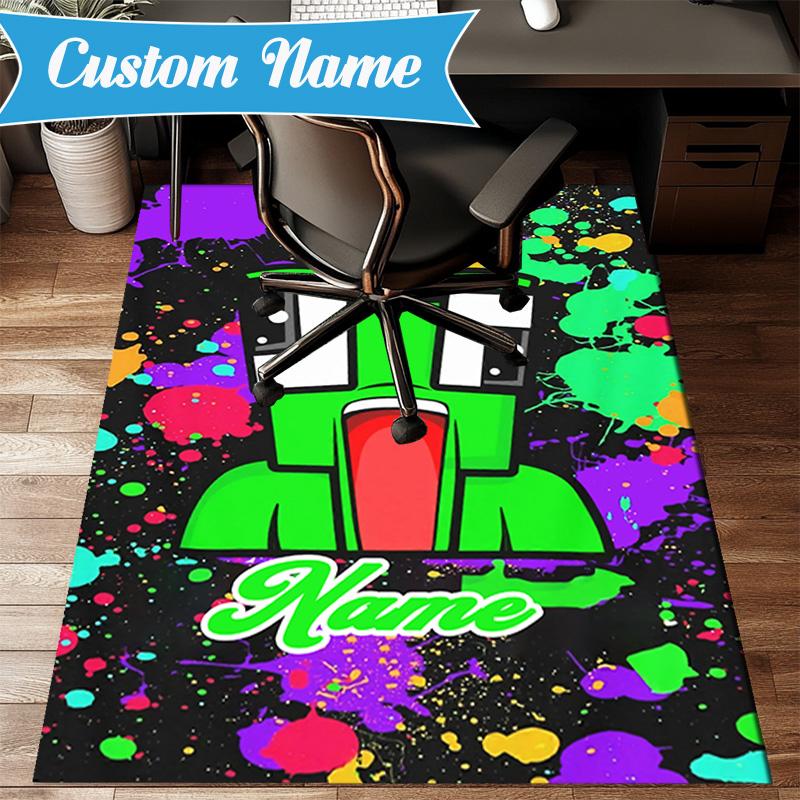 Custom Name Space Alien un-speakable Rug for Living Room, Game Rooms, Office, Bedroom, Floor Mat Playful Design, fan gifts Christmas decor