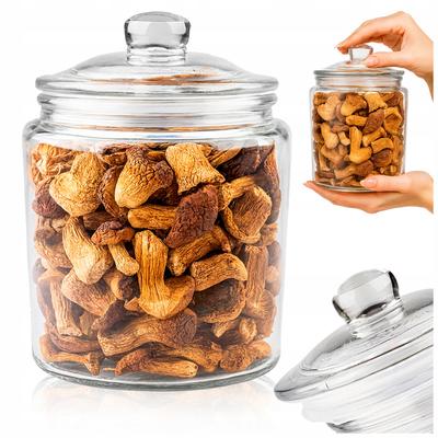Set - 2x glazen pot 1 l met glazen deksel